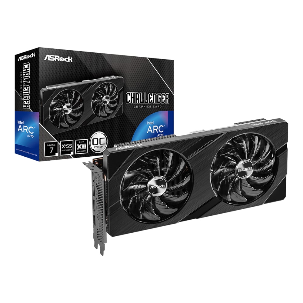 ASRock Intel Arc A770 Challenger OC 16GB GDDR6 256-BIT Graphics Card Black