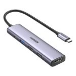 UGREEN Revodok 5-in-1 Type-C Hub | 4K HDMI | Type-C | USB3.0 | USB2.0 Silver