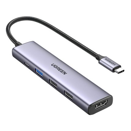 UGREEN Revodok 5-in-1 Type-C Hub | 4K HDMI | Type-C | USB3.0 | USB2.0 Silver