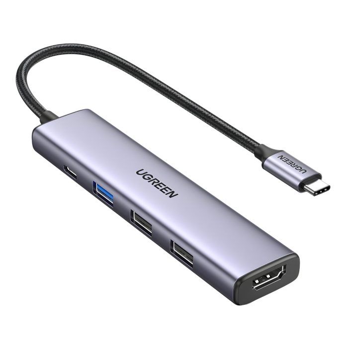 UGREEN Revodok 5-in-1 Type-C Hub | 4K HDMI | Type-C | USB3.0 | USB2.0 Silver