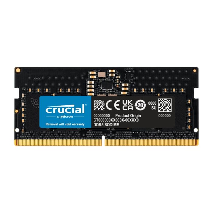 Crucial 32GB 4800MHz DDR5 SODIMM Notebook Memory Black