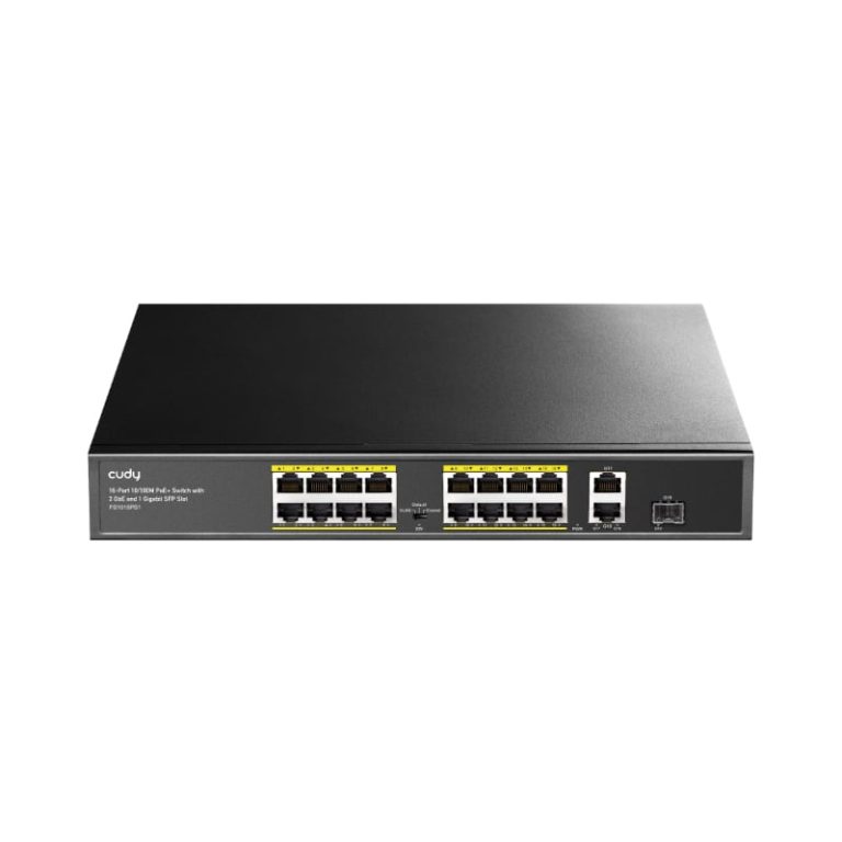 Cudy 16-Port Unmanaged PoE+ Switch - Rack Mount Grey