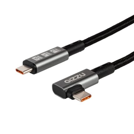 Gizzu 100W 10Gbps Type-C Angled 1m Cable Black