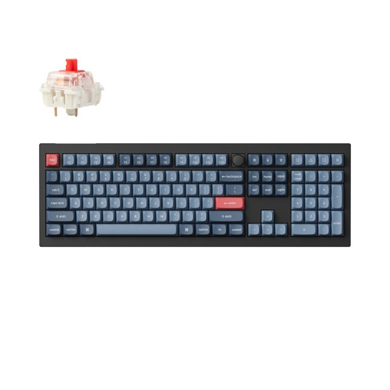 Keychron V6 Max QMK/VIA RED Wireless Custom Mechanical Keyboard | RED Switch - Black Black
