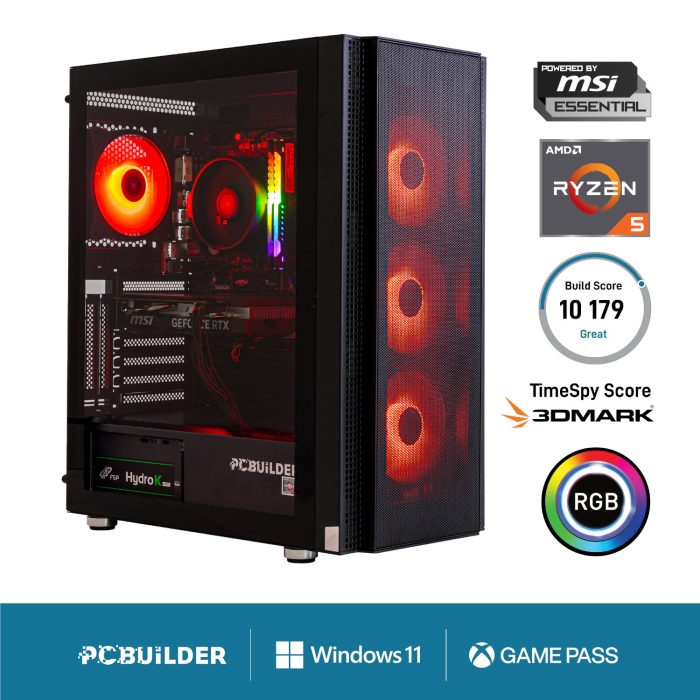 PCBuilder AMD Ryzen 5 5600X BARRICADE Windows 11 Gaming PC -