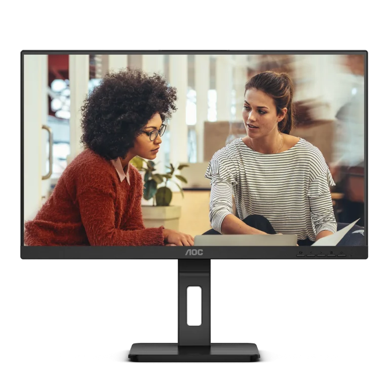AOC 24E3QAF Professional Monitor|23.8 inch|IPS FHD 1920x1080 75hz|HDMI DP|VGA|Flicker Free|Speakers|Height Adjustable Stand - AOC E3 24E3QAF, 60.5 cm (23.8"), 1920 x 1080 pixels, Full HD, LCD, 4 ms, Black