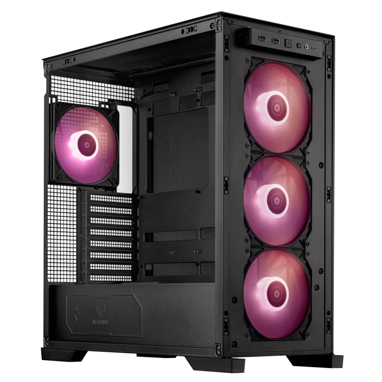 ASUS Chassis/EATX/ATX/M-ATX/Mini-ITX/Top Radiator:120/140/240/280/360mm/Dimensions:235x520x485 mm - ASUS TUF Gaming GT302 ARGB, Midi Tower, PC, Black, EATX, ATX, micro ATX, Mini-ITX, Multi, 16.5 cm