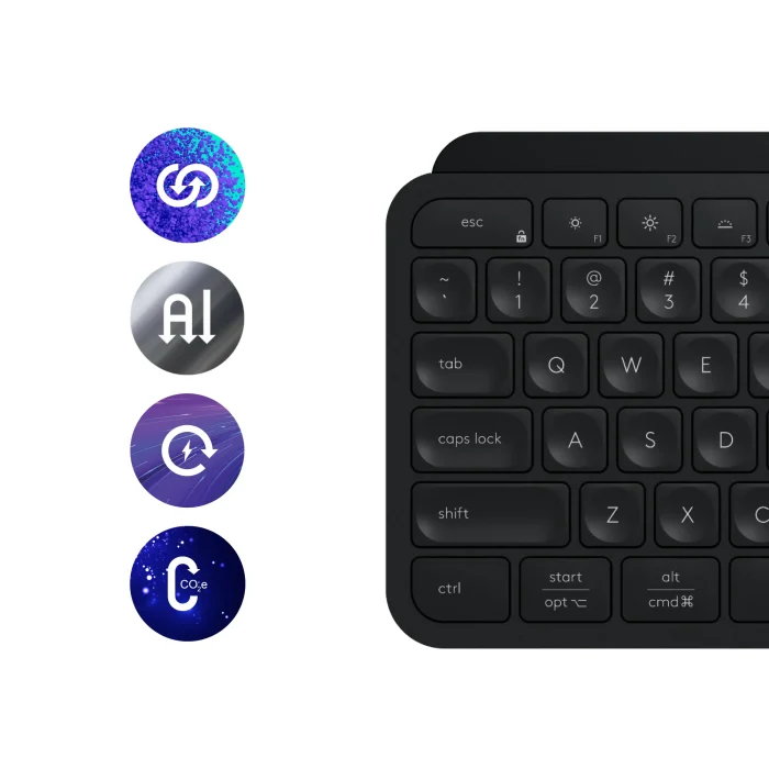 920-011614- Logitech MX Keys S Perfomance Combo: MX Master 3S; MX Keys S & MX Palm Rest- GRAPHITE - Logitech MX Keys S Combo, Wireless, RF Wireless + Bluetooth, Scissor key switch, QWERTY, LED, Graphite
