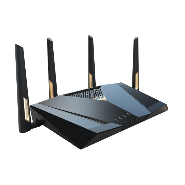 ASUS ROUTER/Expert/Wi-Fi 7/1376+5764 Mbps/2.4GHz 4x4/5GHz 4x4/2xWAN/9xLAN/AiMesh/AiProtection/ - ASUS RT-BE88U, Wi-Fi 7 (802.11be), Dual-band (2.4 GHz / 5 GHz), Ethernet LAN, Black, Grey, Tabletop router