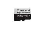 TRANSCEND 350V 512GB HIGH ENDURANCE MICRO SD UHS-I  U3 CLASS10 - READ 100 MB/S - WRITE 45MB/S - WITH SD ADPTOR - Transcend USD350V, 512 GB, MicroSDXC, Class 10, UHS-I, 95 MB/s, 45 MB/s
