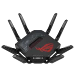 ASUS ROUTER/Gaming/WiFi7/1032+2882+5764Mbps/2.4GHz3x3/5GHz2x2/6GHz2x2/1xWAN(10G)/1xWAN(2.5G)/3xLAN/1xUSB/AiMesh/AiProtection/VPN - ASUS ROG Rapture GT-BE98, Wi-Fi 7 (802.11be), Quad-band (2.4 GHz / 5 GHz-1 / 5 GHz-2 / 6 GHz), Ethernet LAN, Black, Tabletop router