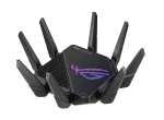 ASUS ROUTER/Gaming/2.4GHz 4x4 upto 1148Mbps/5GHz-2 4x4 upto 4808Mbps/2xWAN/4xLAN/2xUSB/AiMesh/AiProtection/VPN/90IG0720-MU2A00 - ASUS ROG Rapture GT-AX11000 Pro, Wi-Fi 6 (802.11ax), Tri-band (2.4 GHz / 5 GHz / 5 GHz), Ethernet LAN, Black, Tabletop router