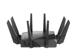 ASUS ROUTER/Gaming/2.4GHz 4x4 upto 1148Mbps/5GHz-2 4x4 upto 4808Mbps/2xWAN/4xLAN/2xUSB/AiMesh/AiProtection/VPN/90IG0720-MU2A00 - ASUS ROG Rapture GT-AX11000 Pro, Wi-Fi 6 (802.11ax), Tri-band (2.4 GHz / 5 GHz / 5 GHz), Ethernet LAN, Black, Tabletop router