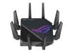 ASUS ROUTER/Gaming/2.4GHz 4x4 upto 1148Mbps/5GHz-2 4x4 upto 4808Mbps/2xWAN/4xLAN/2xUSB/AiMesh/AiProtection/VPN/90IG0720-MU2A00 - ASUS ROG Rapture GT-AX11000 Pro, Wi-Fi 6 (802.11ax), Tri-band (2.4 GHz / 5 GHz / 5 GHz), Ethernet LAN, Black, Tabletop router