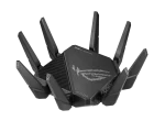 ASUS ROUTER/Gaming/2.4GHz 4x4 upto 1148Mbps/5GHz-2 4x4 upto 4808Mbps/2xWAN/4xLAN/2xUSB/AiMesh/AiProtection/VPN/90IG0720-MU2A00 - ASUS ROG Rapture GT-AX11000 Pro, Wi-Fi 6 (802.11ax), Tri-band (2.4 GHz / 5 GHz / 5 GHz), Ethernet LAN, Black, Tabletop router