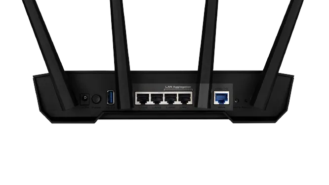 ASUS ROUTER/Gaming/2402Mbp+574Mbps/2.4GHz2x2/5GHz2x2 /1xWAN/4xLAN/. 1xUSB/AiMesh/AiProtection/VPN/Instant Guard/ - ASUS TUF Gaming AX3000 V2, Wi-Fi 6 (802.11ax), Dual-band (2.4 GHz / 5 GHz), Ethernet LAN, Black, Orange, Tabletop router