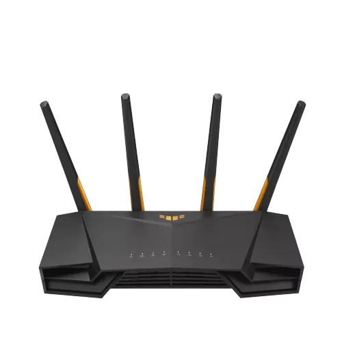 ASUS ROUTER/Gaming/2402Mbp+574Mbps/2.4GHz2x2/5GHz2x2 /1xWAN/4xLAN/. 1xUSB/AiMesh/AiProtection/VPN/Instant Guard/ - ASUS TUF Gaming AX3000 V2, Wi-Fi 6 (802.11ax), Dual-band (2.4 GHz / 5 GHz), Ethernet LAN, Black, Orange, Tabletop router