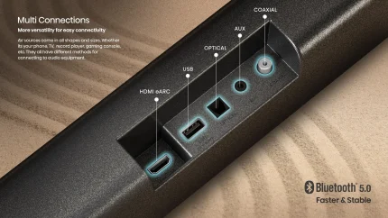 HISENSE AX5100G 5.1ch Soundbar; Dolby Atmos; 5.1 Surround Sound; 340W Output Power; Bluetooth 5.0; - Hisense AX5100G, 5.1 channels, Bass, Movie, Music, 340 W, Active subwoofer, Wireless, 60 W