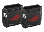 ASUS ROUTER/Gaming/2.4GHz 2x2 upto 574Mbps/5GHz-2 4x4 upto 4808Mbps/1xWAN/3xLAN/1xUSB/AiMesh/AiProtection/VPN 90IG07F0-MU9A20 - ASUS ROG Rapture GT6 (B-2-PK), Black, Internal, Mesh router, Power, 538.8 m², Tri-band (2.4 GHz / 5 GHz / 5 GHz)