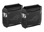 ASUS ROUTER/Gaming/2.4GHz 2x2 upto 574Mbps/5GHz-2 4x4 upto 4808Mbps/1xWAN/3xLAN/1xUSB/AiMesh/AiProtection/VPN 90IG07F0-MU9A20 - ASUS ROG Rapture GT6 (B-2-PK), Black, Internal, Mesh router, Power, 538.8 m², Tri-band (2.4 GHz / 5 GHz / 5 GHz)