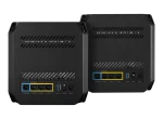 ASUS ROUTER/Gaming/2.4GHz 2x2 upto 574Mbps/5GHz-2 4x4 upto 4808Mbps/1xWAN/3xLAN/1xUSB/AiMesh/AiProtection/VPN 90IG07F0-MU9A20 - ASUS ROG Rapture GT6 (B-2-PK), Black, Internal, Mesh router, Power, 538.8 m², Tri-band (2.4 GHz / 5 GHz / 5 GHz)