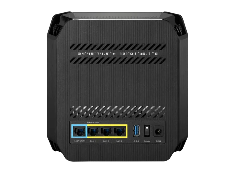 ASUS ROUTER/Gaming/2.4GHz 2x2 upto 574Mbps/5GHz-2 4x4 upto 4808Mbps/1xWAN/3xLAN/1xUSB/AiMesh/AiProtection/VPN 90IG07F0-MU9A10 - ASUS ROG Rapture GT6 AX10000 AiMesh 1 Pack, Black, Internal, Mesh router, Power, 538.8 m², Tri-band (2.4 GHz / 5 GHz / 5 GHz)