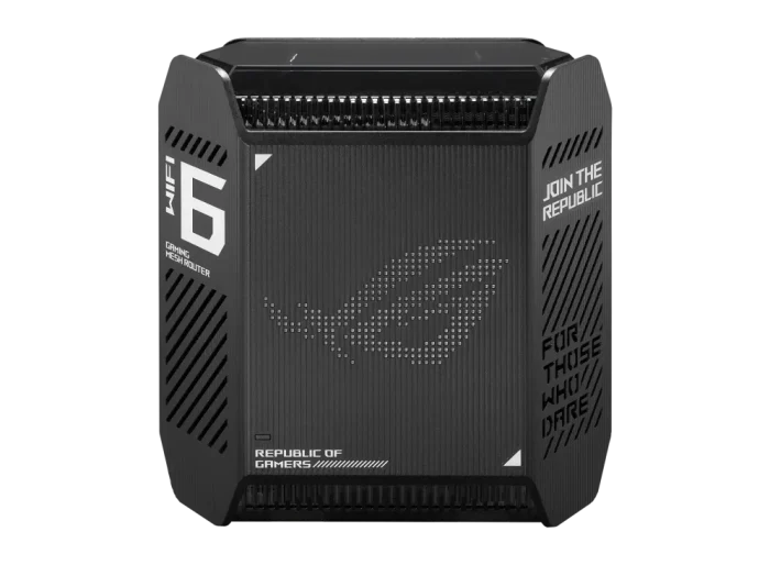 ASUS ROUTER/Gaming/2.4GHz 2x2 upto 574Mbps/5GHz-2 4x4 upto 4808Mbps/1xWAN/3xLAN/1xUSB/AiMesh/AiProtection/VPN 90IG07F0-MU9A10 - ASUS ROG Rapture GT6 AX10000 AiMesh 1 Pack, Black, Internal, Mesh router, Power, 538.8 m², Tri-band (2.4 GHz / 5 GHz / 5 GHz)