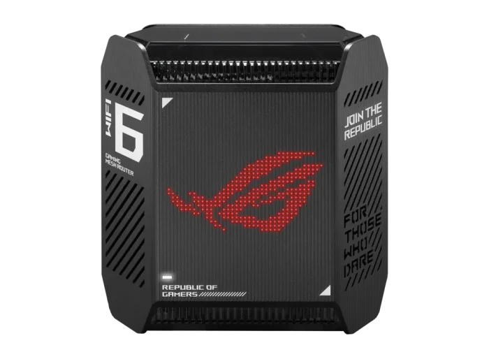 ASUS ROUTER/Gaming/2.4GHz 2x2 upto 574Mbps/5GHz-2 4x4 upto 4808Mbps/1xWAN/3xLAN/1xUSB/AiMesh/AiProtection/VPN 90IG07F0-MU9A10 - ASUS ROG Rapture GT6 AX10000 AiMesh 1 Pack, Black, Internal, Mesh router, Power, 538.8 m², Tri-band (2.4 GHz / 5 GHz / 5 GHz)