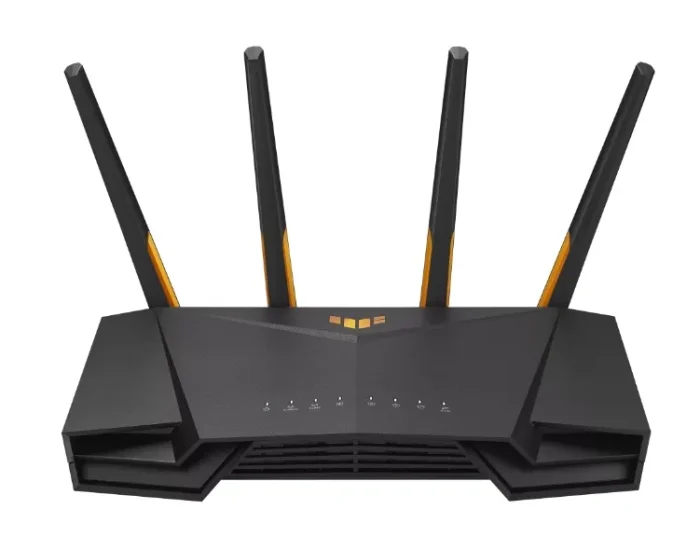 ASUS ROUTER/Gaming/574+3603Mbps/2.4GHz2x2/5GHz3x3/1xWAN/4xLAN/ 1xUSB/AiMesh/AiProtection/VPN/Instant Guard/90IG07Q0-MO3100 - ASUS TUF-AX4200, Wi-Fi 6 (802.11ax), Dual-band (2.4 GHz / 5 GHz), Ethernet LAN, Black, Tabletop router