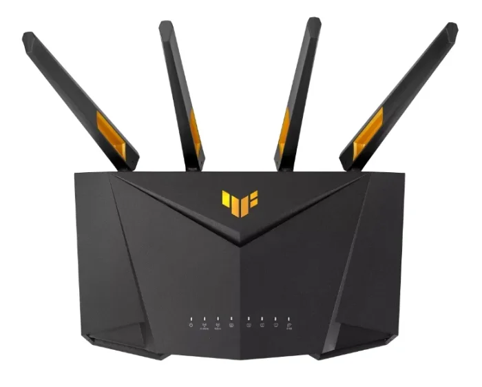 ASUS ROUTER/Gaming/574+3603Mbps/2.4GHz2x2/5GHz3x3/1xWAN/4xLAN/ 1xUSB/AiMesh/AiProtection/VPN/Instant Guard/90IG07Q0-MO3100 - ASUS TUF-AX4200, Wi-Fi 6 (802.11ax), Dual-band (2.4 GHz / 5 GHz), Ethernet LAN, Black, Tabletop router