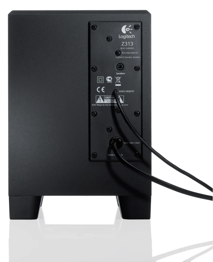 LOGITECH Z313 SPEAKER SYSTEM WITH SUBWOOFER; 25 WATTS - Logitech Speaker System Z313, 2.1 channels, 25 W, PC, Black, 50 W, Wired