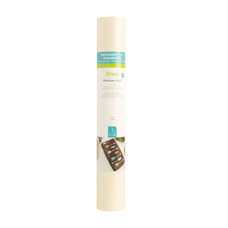 2004306 - CRICUT PREMIUM VINYL CREAM 12X48 - Cricut 2004306, Heat transfer vinyl roll, Smooth heat transfer vinyl, Cream, Monochromatic, Glossy, Cricut Maker, Cricut Explore Machines