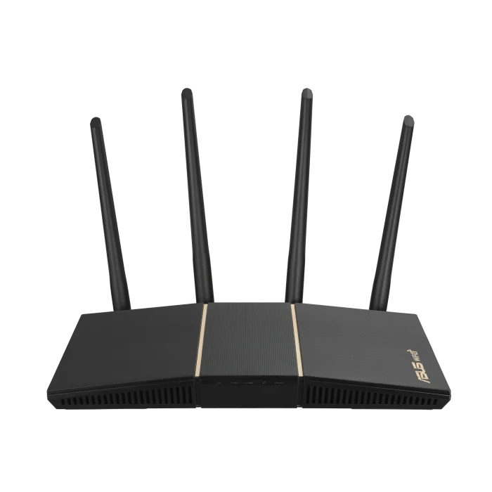 ASUS ROUTER/AX3000/2402Mbps+574Mbps/2.4GHz 2x2/5GHz 2x2/1xWAN/4xLAN/. AiMesh/MU-MIMO/OFDMA/VPN/ - ASUS RT-AX57, Wi-Fi 6 (802.11ax), Dual-band (2.4 GHz / 5 GHz), Ethernet LAN, Black, Tabletop router