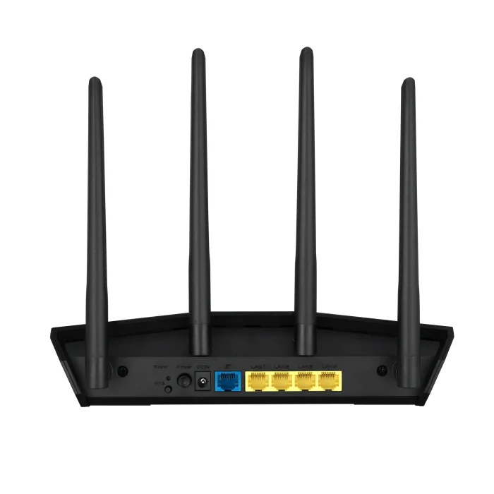 ASUS ROUTER/AX3000/2402Mbps+574Mbps/2.4GHz 2x2/5GHz 2x2/1xWAN/4xLAN/. AiMesh/MU-MIMO/OFDMA/VPN/ - ASUS RT-AX57, Wi-Fi 6 (802.11ax), Dual-band (2.4 GHz / 5 GHz), Ethernet LAN, Black, Tabletop router