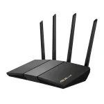 ASUS ROUTER/AX3000/2402Mbps+574Mbps/2.4GHz 2x2/5GHz 2x2/1xWAN/4xLAN/. AiMesh/MU-MIMO/OFDMA/VPN/ - ASUS RT-AX57, Wi-Fi 6 (802.11ax), Dual-band (2.4 GHz / 5 GHz), Ethernet LAN, Black, Tabletop router
