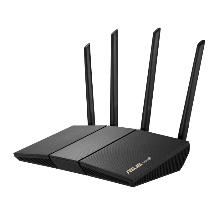 ASUS ROUTER/AX3000/2402Mbps+574Mbps/2.4GHz 2x2/5GHz 2x2/1xWAN/4xLAN/. AiMesh/MU-MIMO/OFDMA/VPN/ - ASUS RT-AX57, Wi-Fi 6 (802.11ax), Dual-band (2.4 GHz / 5 GHz), Ethernet LAN, Black, Tabletop router