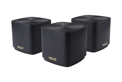 ASUS ROUTER/Mesh/1201Mbps+571Mbps/Cvg up to 306 Sqm/1xWAN/ 1xLAN/AiMesh/AiProtection/VPN/Wallmount/Instant Guard/90IG07M0-MO3C50 - ASUS ZenWiFi XD4 Plus (B-3-PK), Black, Internal, Mesh router, Power, 445.93 m², Dual-band (2.4 GHz / 5 GHz)