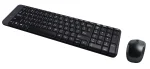 920-003161 - LOGI MK220 Wireless Keyboard and Mouse Combo USB receiver minimalist design - Logitech G MK220, Mini, Wireless, RF Wireless, QWERTY, Black, Mouse included