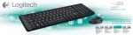 920-003161 - LOGI MK220 Wireless Keyboard and Mouse Combo USB receiver minimalist design - Logitech G MK220, Mini, Wireless, RF Wireless, QWERTY, Black, Mouse included