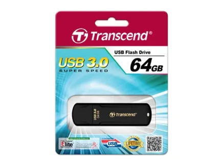 TRANSCEND 64GB JETFLASH 700 USB 3.1 GEN 1 (USB 5Gbps) FLASH DRIVE - Transcend JetFlash elite 700 64GB USB 3.0, 64 GB, USB Type-A, 3.2 Gen 1 (3.1 Gen 1), Cap, 8.5 g, Black