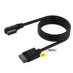 Corsair iCUE LINK Cable; 1x 600mm with Straight/Slim 90° connectors; Black - Corsair CL-9011122-WW, Black, Male, Male, 1 pc(s)