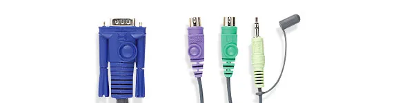 ATEN 4-Port PS2 VGA Cable-Built-in KVM with Audio support - Aten CS64A, 2048 x 1536 pixels, Black