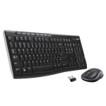 920-004509 - LOGI MK270 Wireless Keyboard and Mouse Combo Nano USB receiver Full size spill resistant - Logitech Wireless Combo MK270, Full-size (100%), Wireless, USB, QWERTY, Black, Mouse included