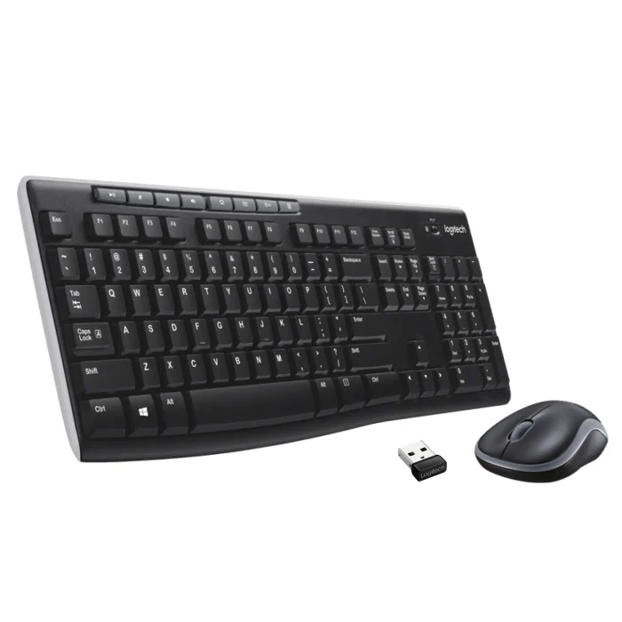 920-004509 - LOGI MK270 Wireless Keyboard and Mouse Combo Nano USB receiver Full size spill resistant - Logitech Wireless Combo MK270, Full-size (100%), Wireless, USB, QWERTY, Black, Mouse included