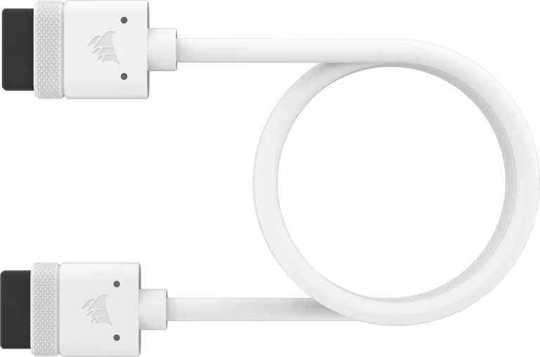 CORSAIR iCUE LINK Cable; 1x 600mm with Straight connectors; White - Corsair CL-9011127-WW, 0.6 m, Straight, Straight, White, 71 g, 1 pc(s)