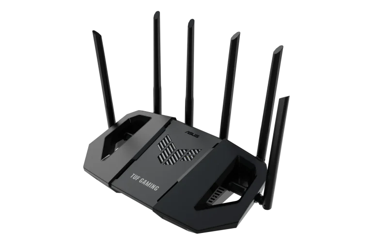 ASUS ROUTER/WiFi 7/Gaming/688+5764Mbps/2.4GHz2x2/5GHz4x4/1xWAN/3xLAN/1xUSB/AiMesh/AiProtection/VPN/Instant Guard/ - ASUS TUF Gaming BE6500 (TUF-BE6500), Wi-Fi 7 (802.11be), Dual-band (2.4 GHz / 5 GHz), Ethernet LAN, Black, Tabletop router