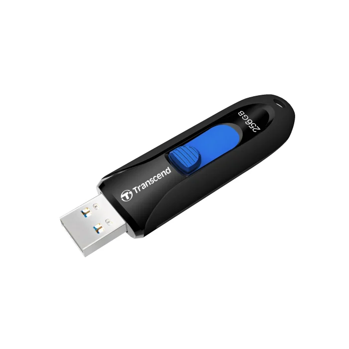 TRANSCEND 16GB JF790 USB3.1 GEN 1 CAPLESS FLASH DRIVE - BLACK AND BLUE - Transcend JetFlash 790 16GB Black, 16 GB, USB Type-A, 3.2 Gen 1 (3.1 Gen 1), Slide, 18 g, Black