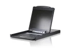 16P PS/2 USB VGA 19'' LCD KVM Switch W/(USA KB/SPKB)/W/(US/EU) CORD ATEN - ATEN CL1316, 1280 x 1024 pixels, Rack mounting, 22.9 W, 1U, Black
