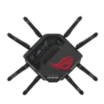 ASUS ROUTER/Gaming/WiFi7/1032+2882+5764Mbps/2.4GHz3x3/5GHz2x2/6GHz2x2/1xWAN(10G)/1xWAN(2.5G)/3xLAN/1xUSB/AiMesh/AiProtection/VPN - ASUS ROG Rapture GT-BE98, Wi-Fi 7 (802.11be), Quad-band (2.4 GHz / 5 GHz-1 / 5 GHz-2 / 6 GHz), Ethernet LAN, Black, Tabletop router