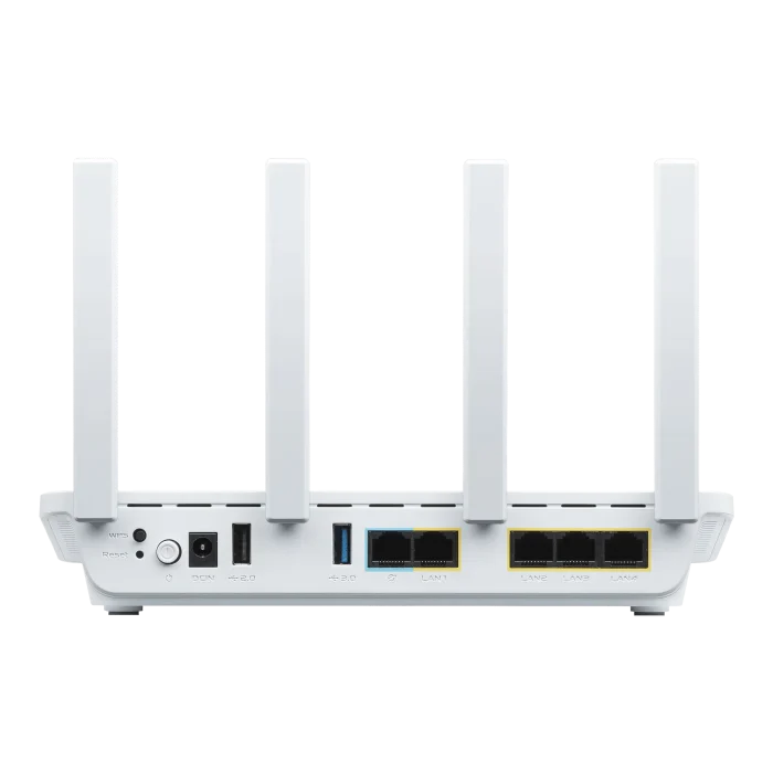 ASUS ROUTER/Expert/2402Mbp 574Mbps/1xWAN/4xLAN/2xUSB/AiMesh/100device/AiProtectPro/VPN/Self-Defi Network/Device Access Control. - ASUS EBR63 – Expert WiFi, Wi-Fi 6 (802.11ax), Dual-band (2.4 GHz / 5 GHz), Ethernet LAN, White, Tabletop router